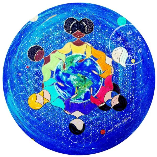 Stained glass window Anne-CLaire JOFFROY Heal the World